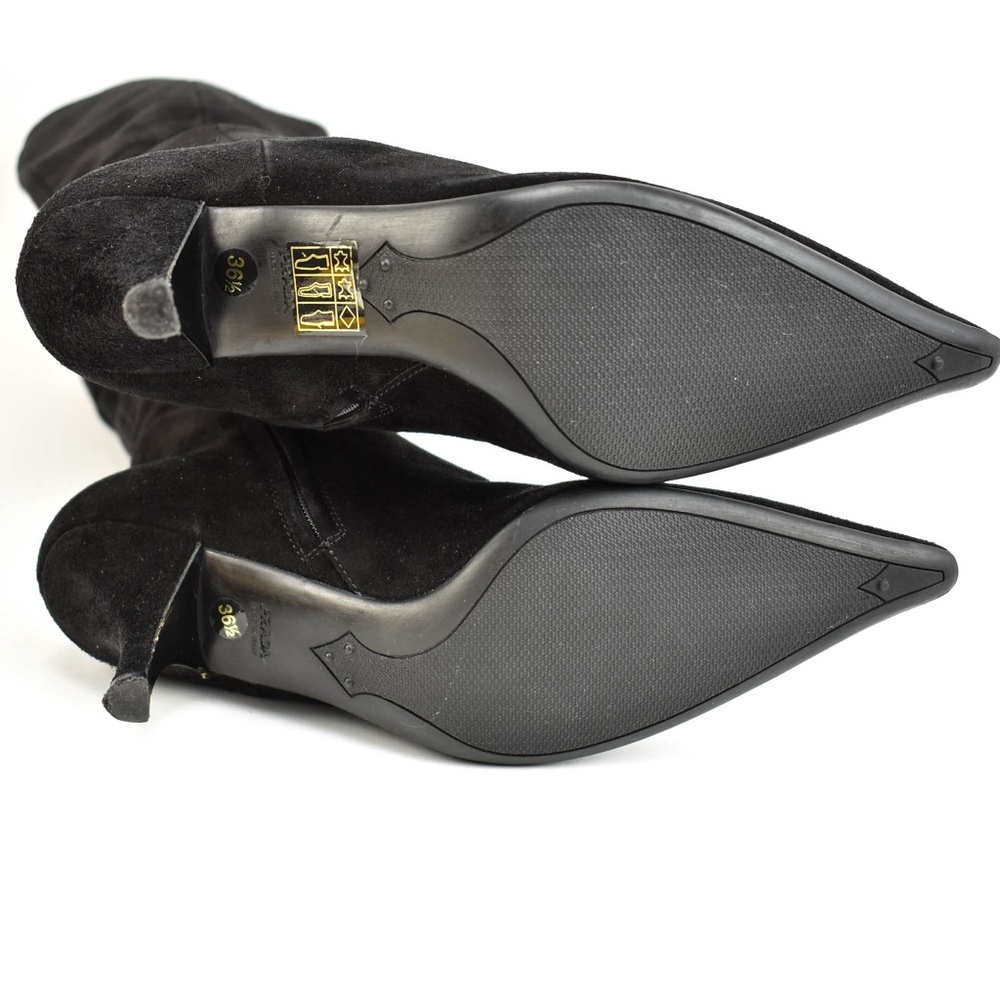 PRADA: Black, Leather & Logo, Tall Boots - Picture 8 of 8